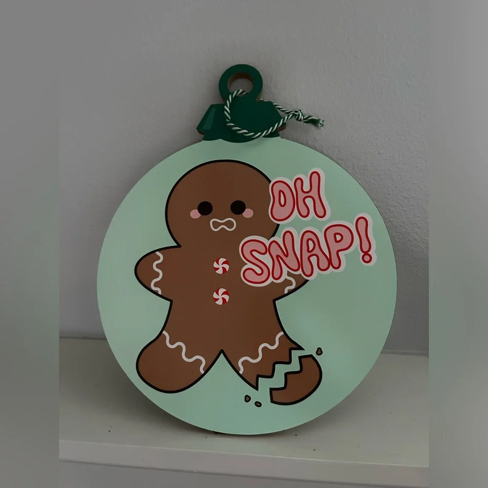 Target Bullseye Christmas 2024 Gingerbread Wooden Ornament Hanging Sign 11